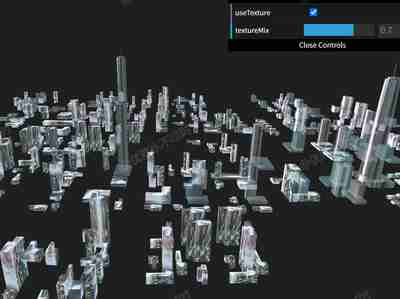 城市混合Shader - Three.js示例